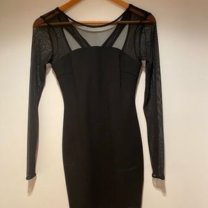 Black Zara Mesh Cocktail Dress